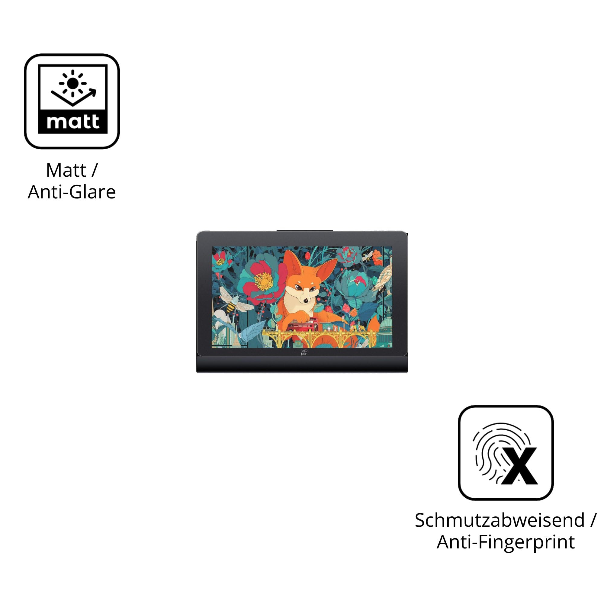dipos 2x Pellicola Protettiva 9H opaca per XP-Pen Artist Ultra 16 | Antiriflesso, non si rompe e non si scheggia, non è vero vetro, Anti-Shock, antigraffio, senza bolle, autoadesiva