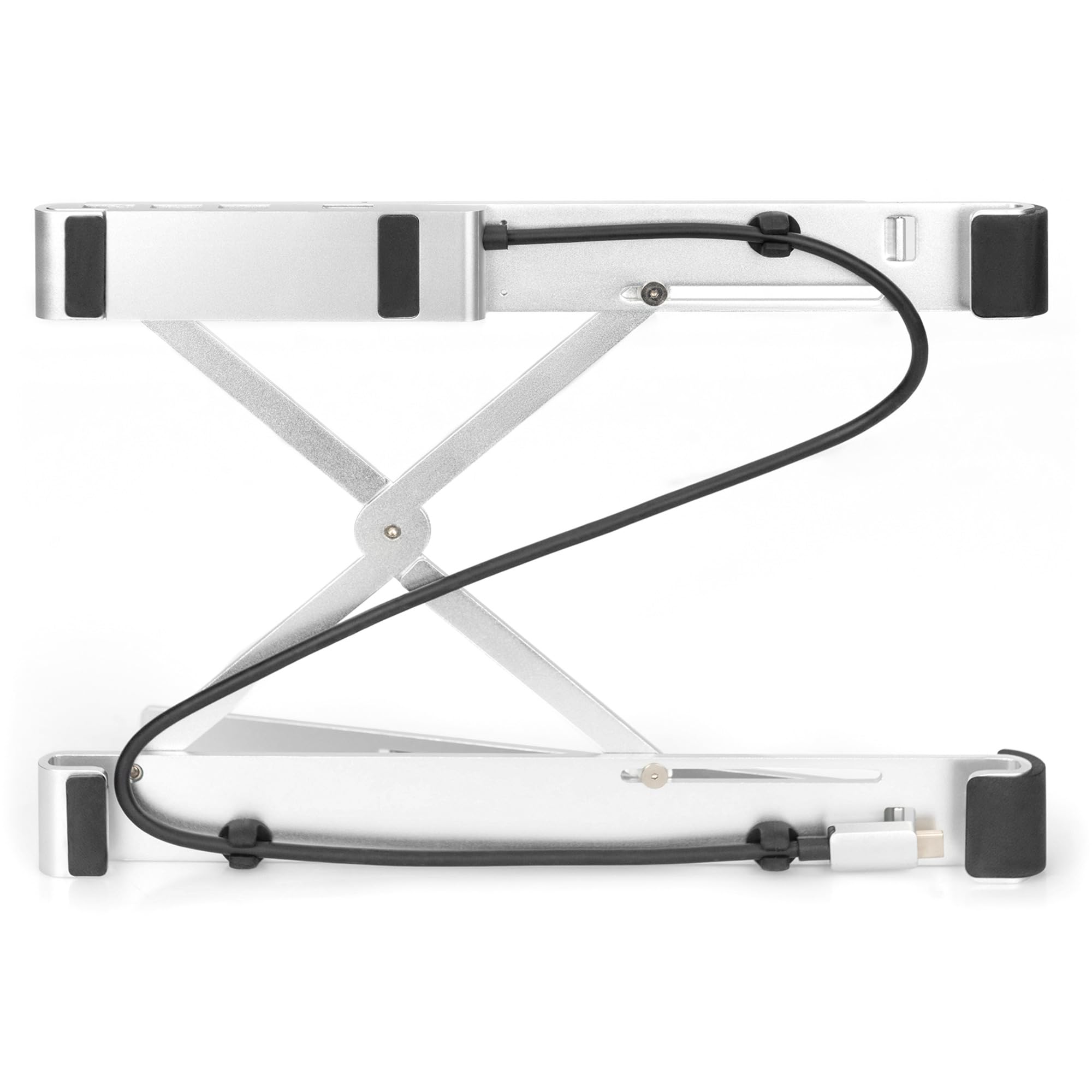 DIGITUS supporto per notebook con hub USB-C integrato - per laptop da 10-17" - angolo di inclinazione regolabile - 4x porte USB-A 3.2 Gen1-1x porta USB-C 3.2 Gen1-5 Gbit/s - Power Delivery 3.0