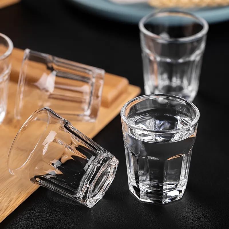Image of bellemax Classy Shot Glass for Espressos, Spirits & Liquors,Whiskey, Vodka Shot, Tequila Shot, Wine Tasting, Cocktail Pour, Bar Accessory & Home Decor Parties Glasses Set of 6 (BR-09)