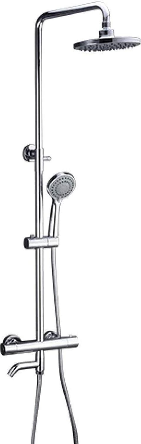 Shower Set Bathtub Brass Thermostatic Bathtub Shower Wall mounting Lift Adjustable hot Cold Water Large Round Head Shower high Pressure G2491-Y23507