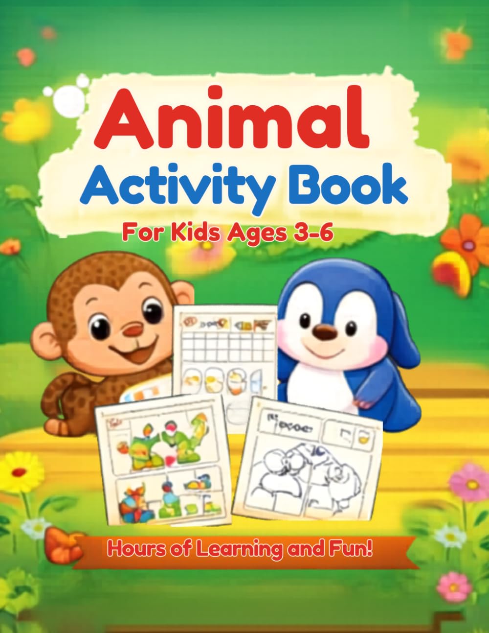 Fun Animal activity Book: Match, Color, Find Differences For kids ages 3-6