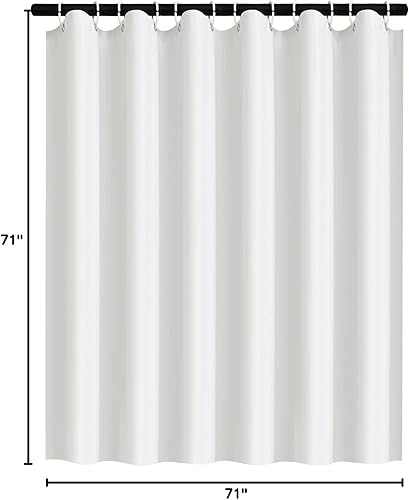 Miniatura 9 de Forro de cortina de ducha con ganchos, tamaño estándar suave de 71 x 71 pulgadas, 100% impermeable, se puede utilizar como forro de cortina de ducha