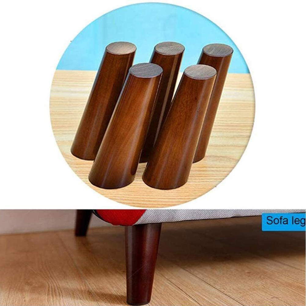 CHEWYNP 4 Piezas de Patas de Muebles, Patas de sofá, reemplazo de Patas de Silla de Color Nogal de Mediados de Siglo de Madera con Placas de Montaje de Patas y Protectores de Fieltro para