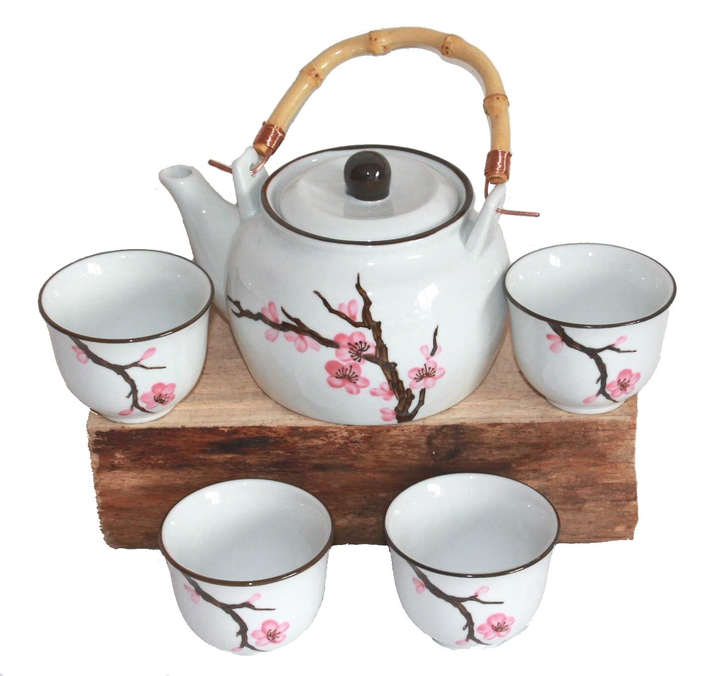Teeset Kirschblüte – Sakura - aus Keramik Weiss 5 TLG. im Geschenkkarton Nr. 112