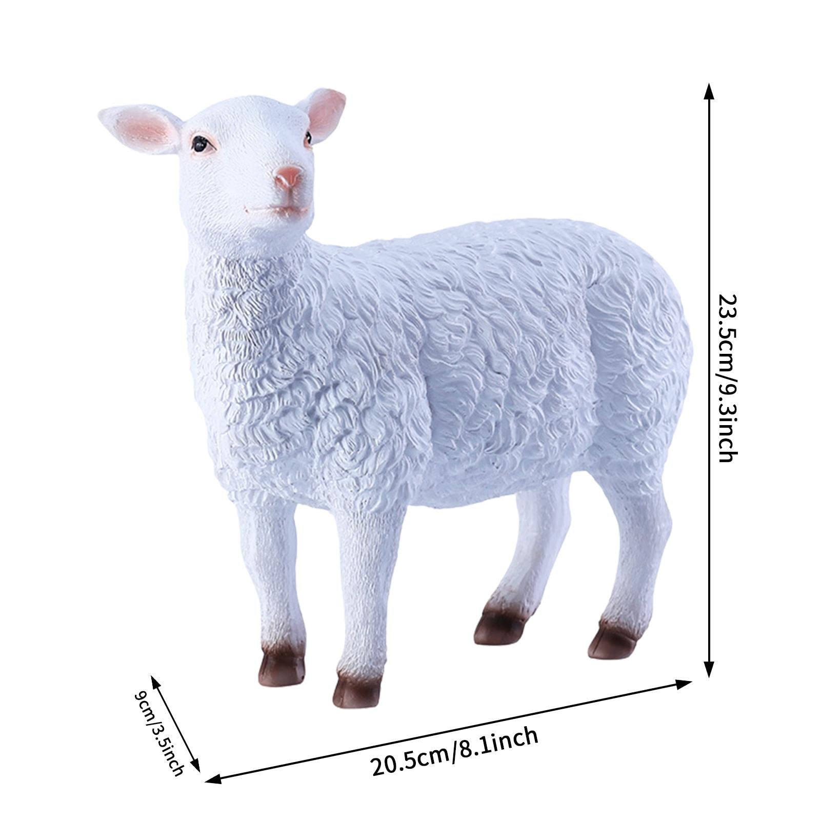 Figurines Miniatures Moutons Suzile En Résine - Lot De 50, Blanc/noir, 2,5 Cm, Décoration Jardin/bureau