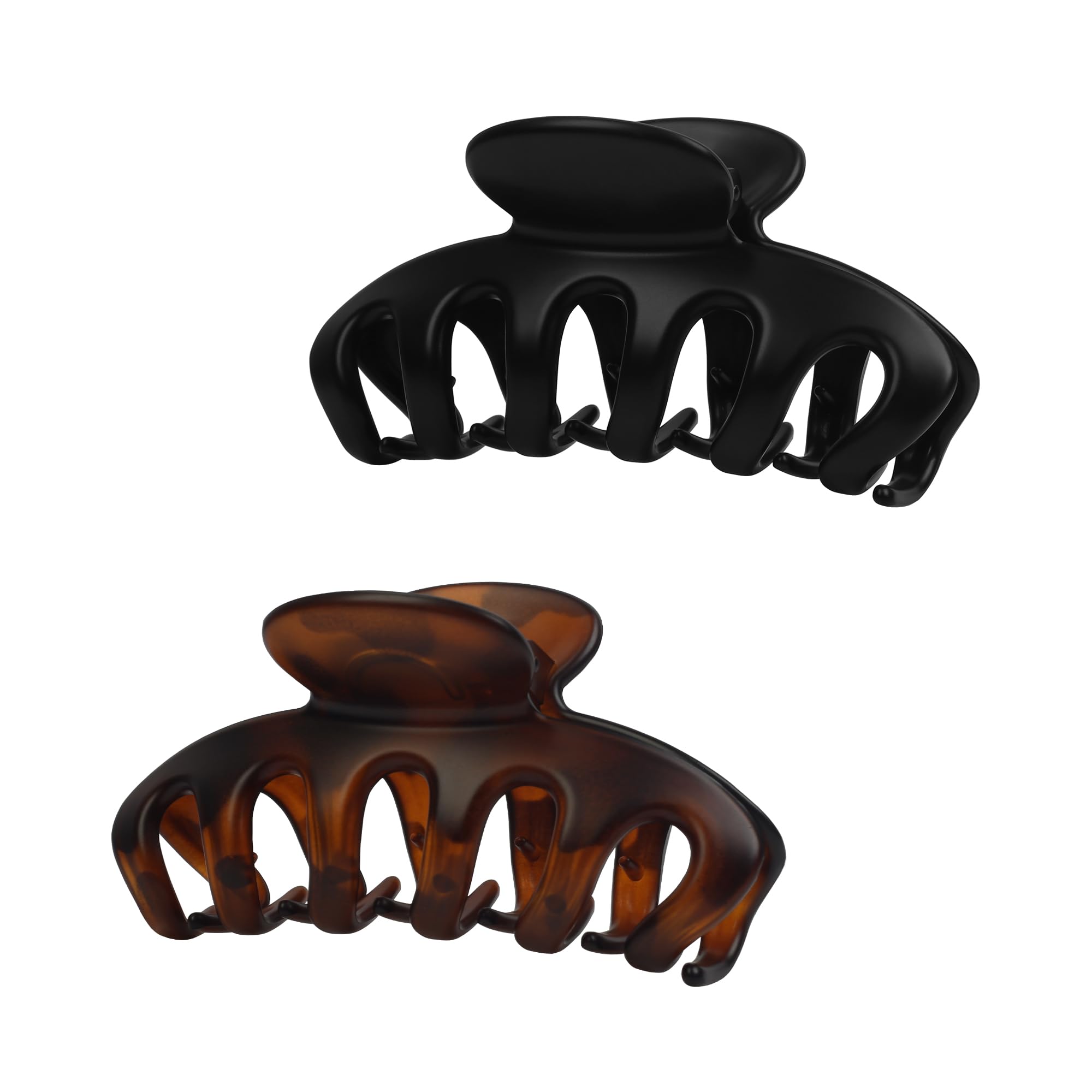 RosyReeds Claw Clip for Women, 4.3" Large 360° Grip Butterfly Spring Hair Clip, Matte Claw Clips 2 Pack - Strong Hold Banana Clips, Durable for Thick