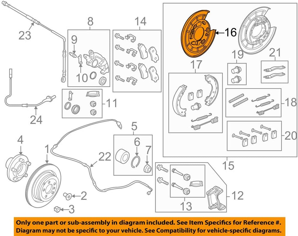 Range Rover LR0 48812, Parking Brake Backing Plate