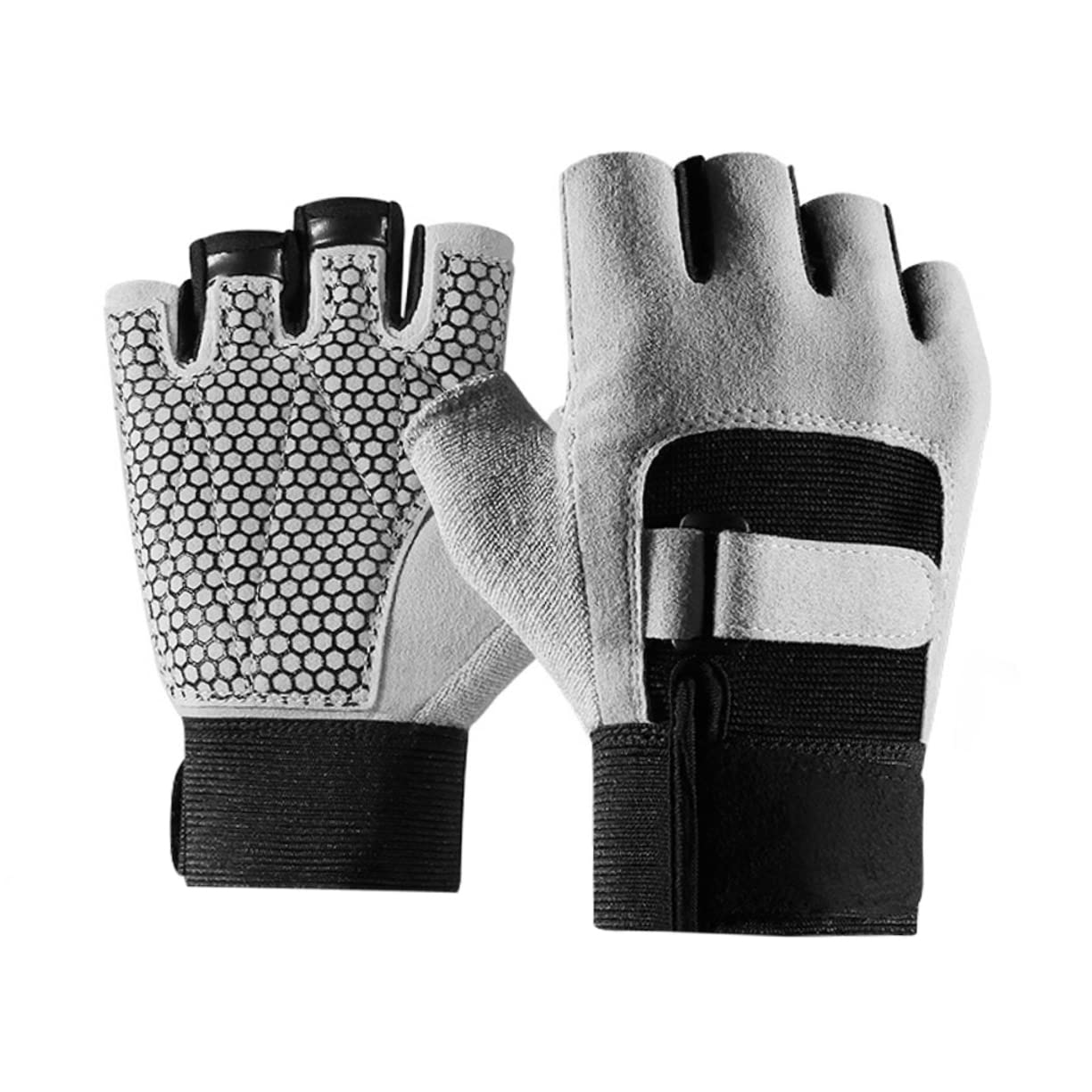 Unomor 1Pair Nonslip Shockproof Gloves for Outdoor Activities Breathable Half Finger Cycling and Fitness Gloves for Men and Women Grey XL