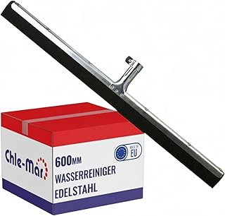 Chle-Mar - Wasserschieber 60 cm | Bodenabzieher mit Schaumgummi | Abzieher Boden für Fliesen, Garage & Industrie | Wasserabzieher rostfrei & ergonomisch | Made in EU