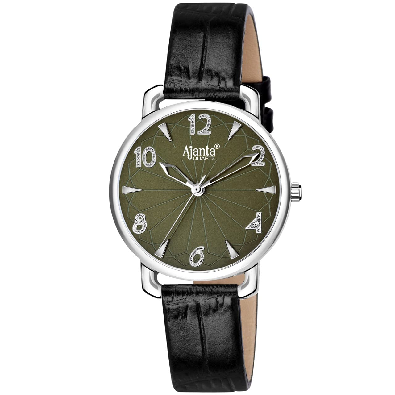Ajanta Quartz Analog Round Dial with Leather Belt Womens Wrist Watch (AQ607-8, Black) (B096BC32JL) Amazon Price History, Amazon Price Tracker