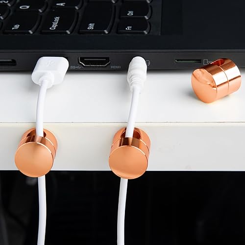 Miniatura 201 de 3 juegos de soportes de cargador para cables, soportes de anclaje de cable ajustables plateados, clips de cable de metal adhesivos, organizadores de