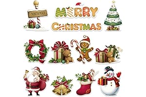 48PCS Vintage Christmas Cardboard Cutouts for Holiday Cheer