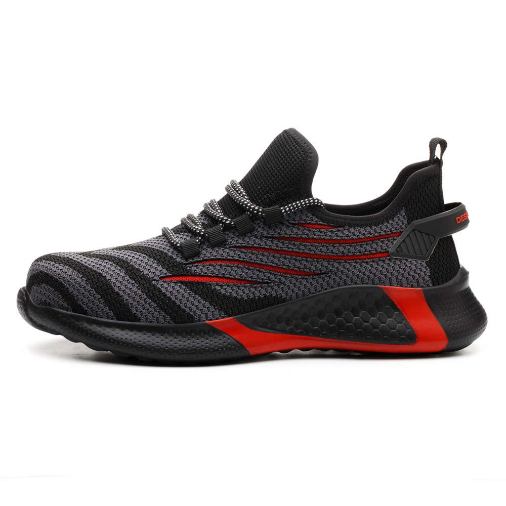 Scarpe Antinfortunistiche Uomo Leggere Scarpe da Lavoro Traspiranti Donna Antiscivolo Scarpe da Cantiere con Punta in Acciaio