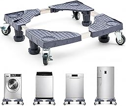 DecorTwist Adjustable Washing Machine Stand with Wheels | Heavy Duty Steel Trolley for 7–12 Kg Top/Front Load Washer, Fridge & Dishwasher, 360° Rotating Wheels, Anti-Vibration Pads, 170 kg Capacity