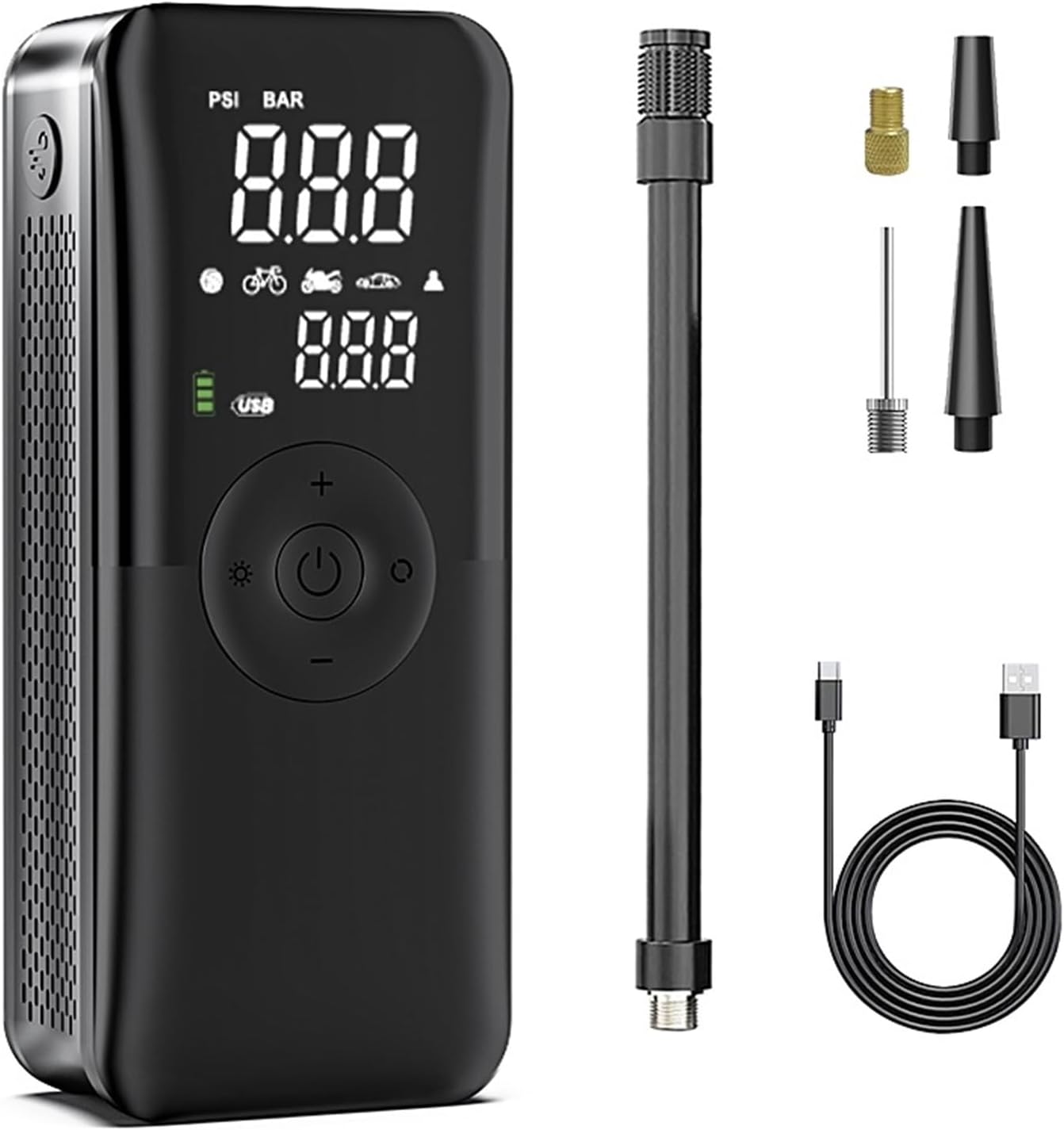 充電式エアポンプタイヤインフレータポータブルコンプレッサーデジタルコードレス車のタイヤインフレータバイク自転車ボール 使いやすい