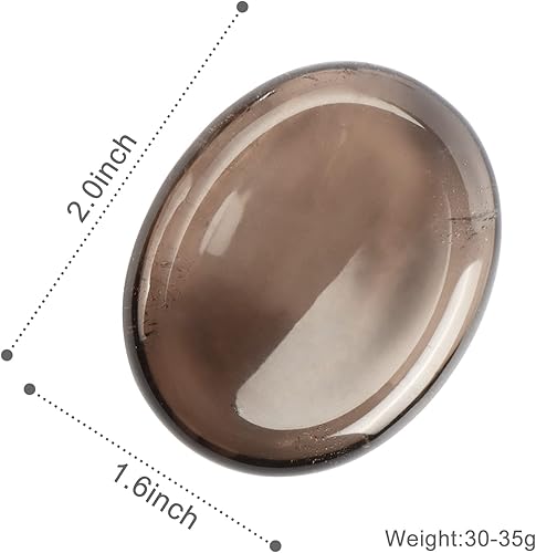 Miniatura 3 de Artistone Juego de 2 piedras de cristal de cuarzo ahumado, piedras pulidas para la preocupación del pulgar de los chakras, cristales curativos para