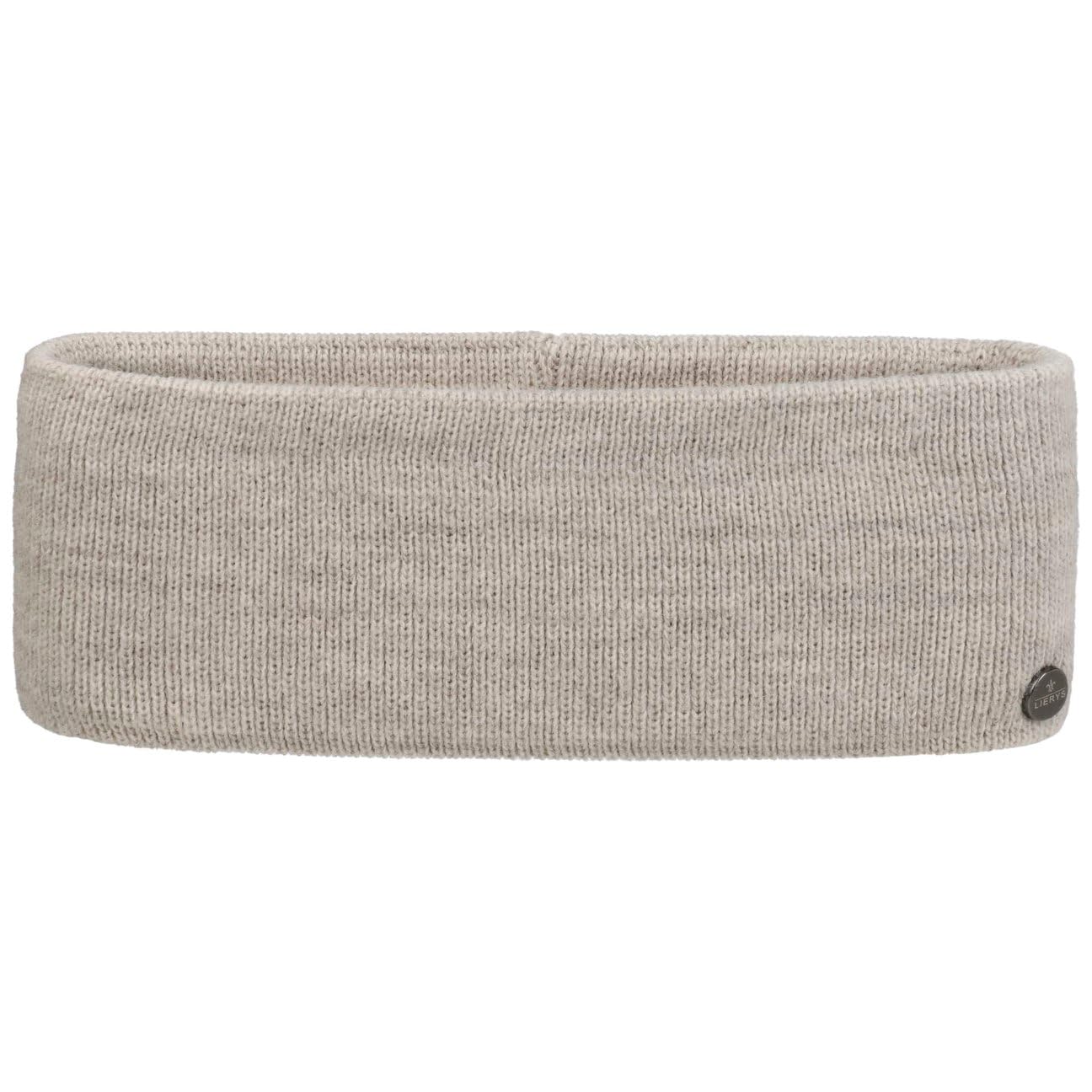 Lierys Classic Mono Headband Ribbed Polyacrylic Made in Germany Unisex Autumn Winter Light Grey