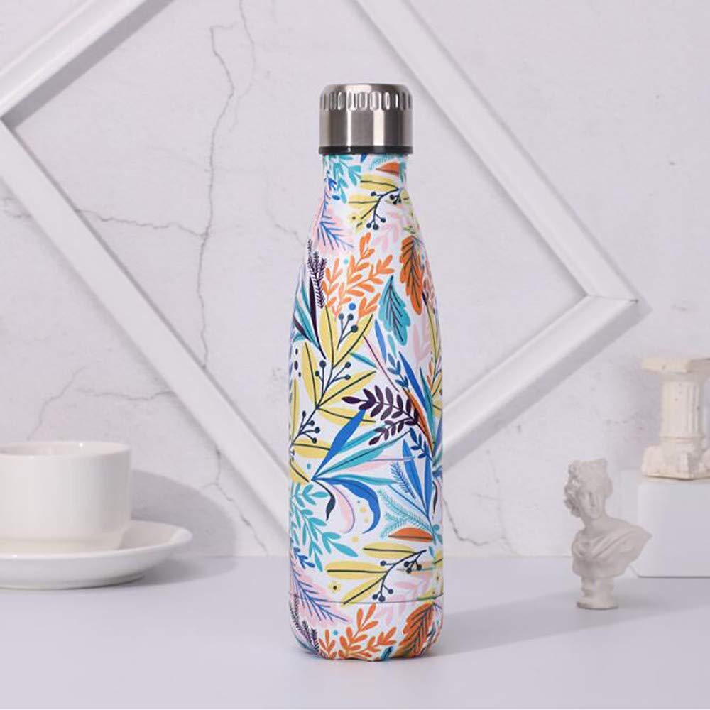 BBJZQ Stainless Steel Vacuum Flask Water Bottle,colorful Double Walled Vacuum Insulated,reusable Leakproof Water Bottles 500ml Keep 12 Hours Hot And 24 Hours Cold Suitable For School
