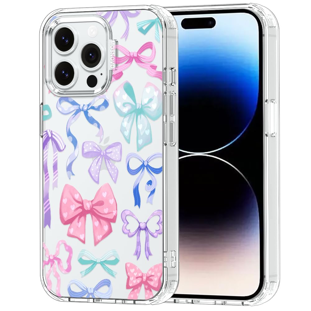 MOSNOVO Case for iPhone 14 Pro Max, [Buffertech 6.6ft Military-Grade Drop Protection] [Anti Peel Off Tech] Clear TPU Bumper Phone Case Cover Design -