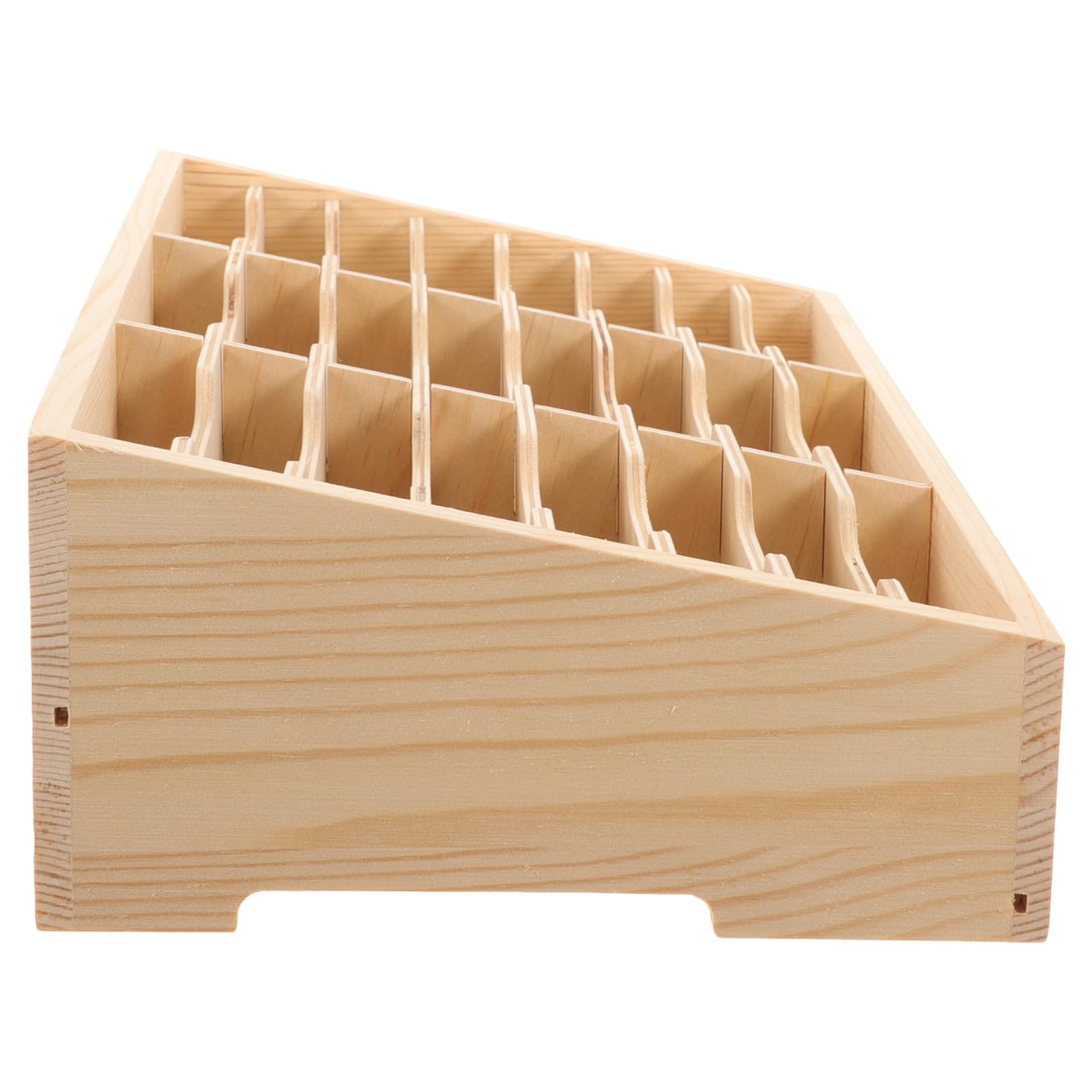 Scatola Portaoggetti in Legno Naturale da Scrivania Scomparti Multipli, Supporto da Tavolo per Telefoni Cellulari e Organizer per Ufficio e Aula, Custodia Portacellulare Stabile