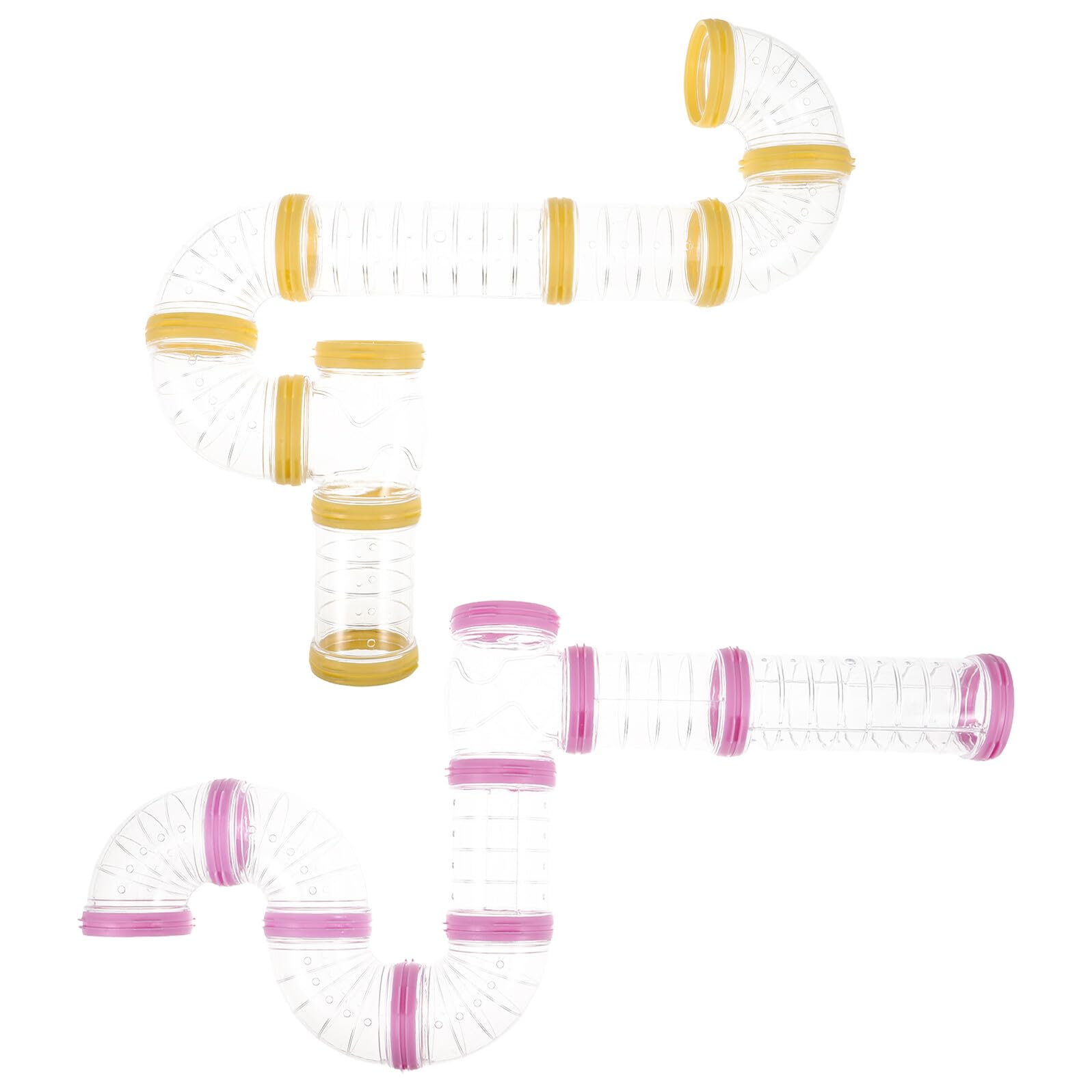 2 Set Tunnel Gioco per Criceti Trasparente Tubo Plastica Resistente per Furetto Topi e Piccoli Animali Kit Espandibile per Gabbie Facilmente Pulibile e Visibile