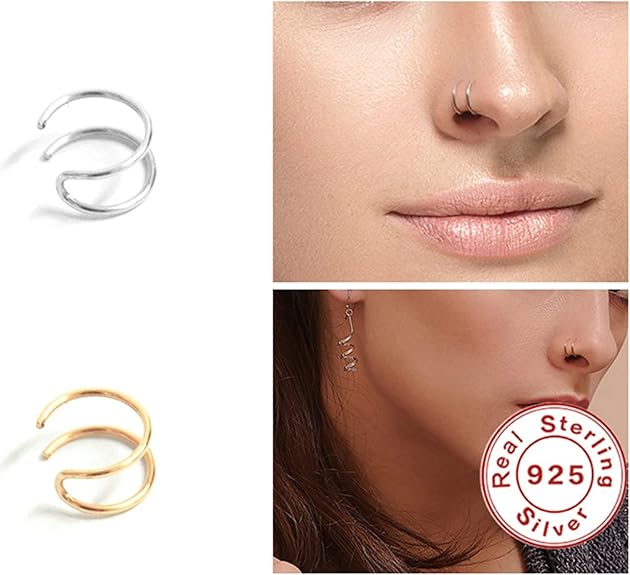 Piercing Al Naso In Argento Sterling, Piercing Al Naso A Sfera In - Foto 8