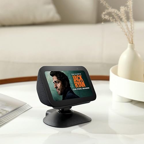 Miniatura 6 de Soporte ajustable para Echo Show 5 (3ª generación), Soporte con inclinación + giro, rotación multiángulo, base magnética antideslizante para Show 5