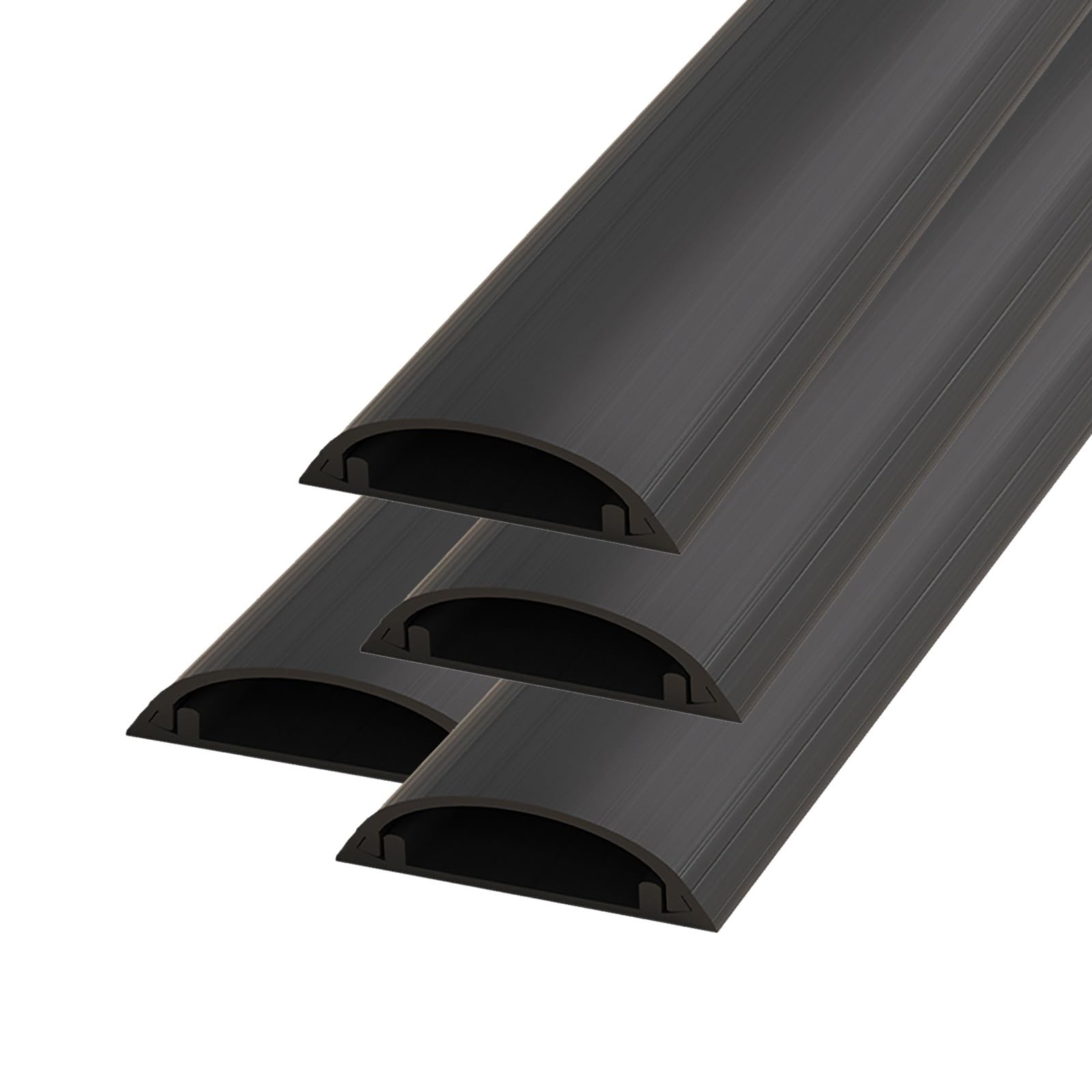Gestione del cavo elettrico 2 3 4 Confezione di copertura per cavi elettrici, canalina per cavi in ​​alluminio marrone argento nero/striscia per nascondere cavi tagliabile per parete, protezione(Black