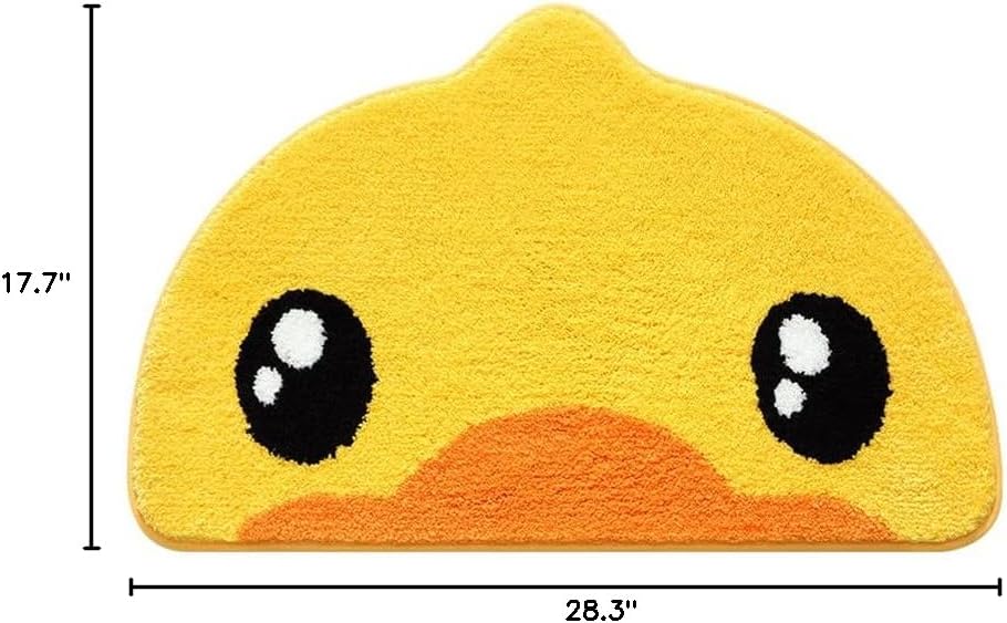 Microfiber Bath Mat Soft Area Rugs for Bathroom Non Slip (Yellow, 45 72cm)