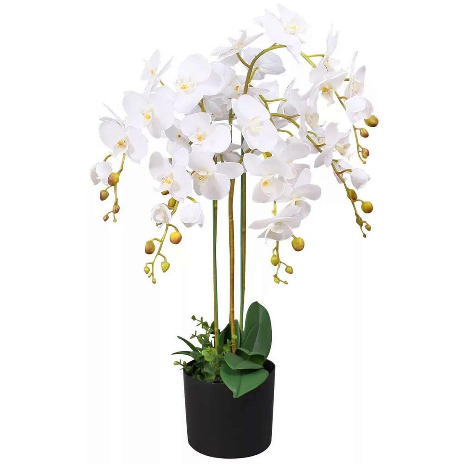 B&Q - 85Cm  Design Uk Realistic Artificial Orchid Flower Display In Pot