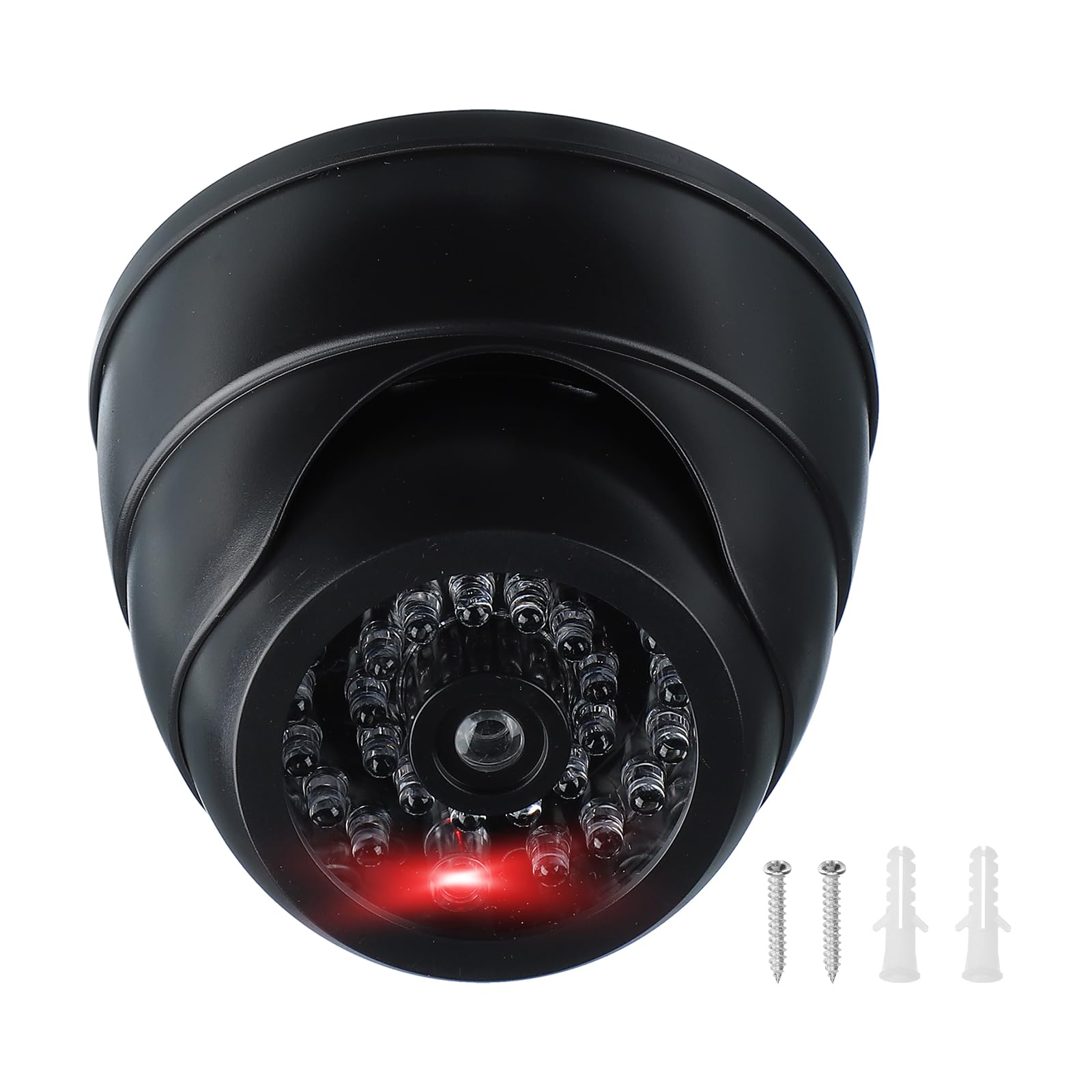 Caméra de sécurité fausse dôme PATIKIL extérieure noire avec lumière LED clignotante