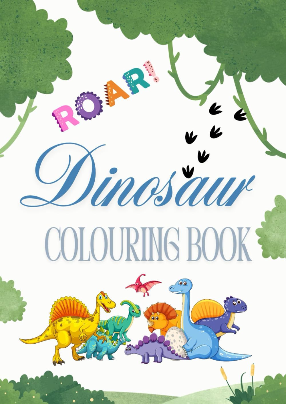 Dinosaur coloring book: fun adventures dinosaur coloring book large images
