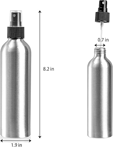 Miniatura 2 de Youeon Paquete de 9 botellas de pulverización fina de 8 onzas, botellas atomizadoras recargables de aluminio, botellas reutilizables vacías con
