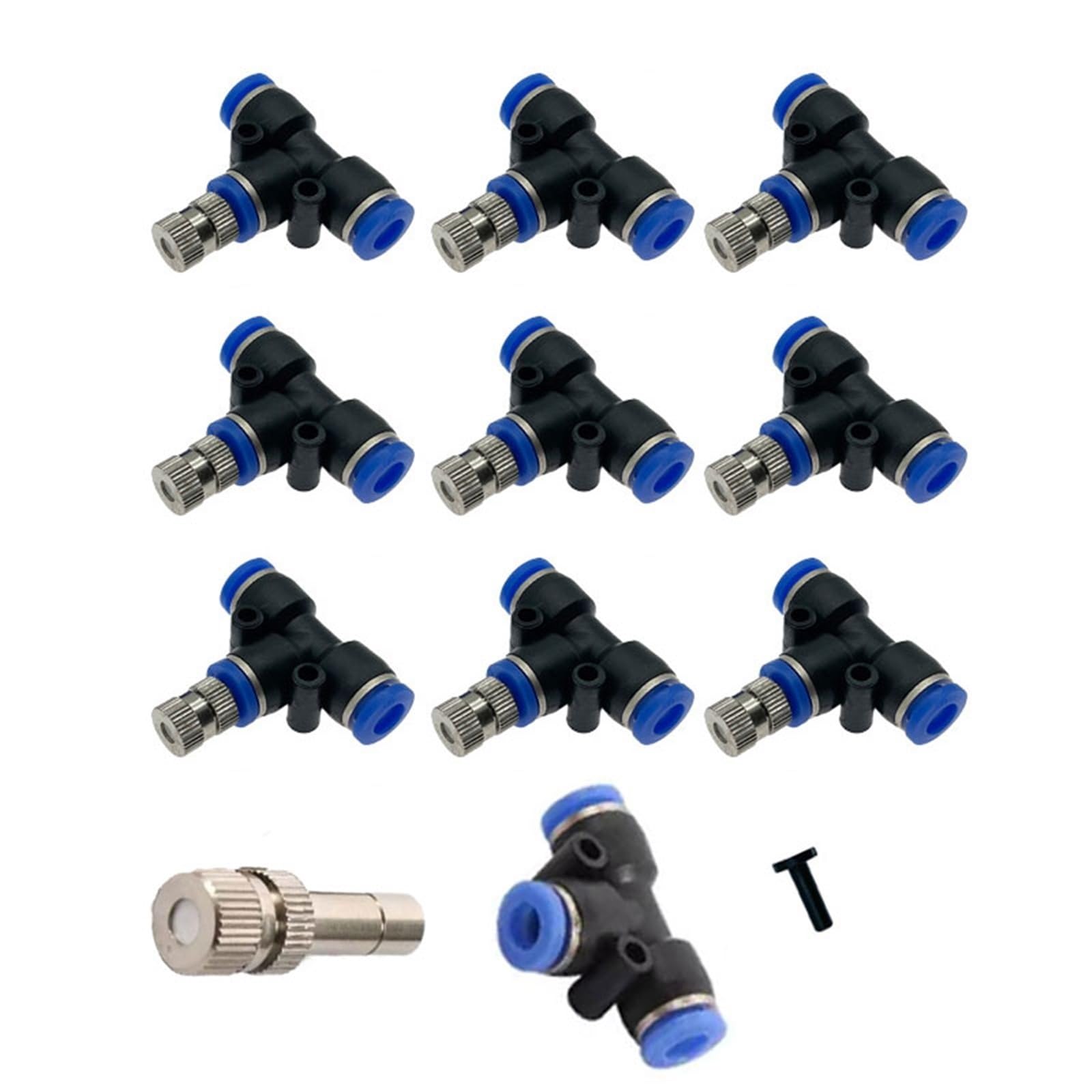 Buses de brumisation en laiton 0,7 mm et raccords pneumatiques PE