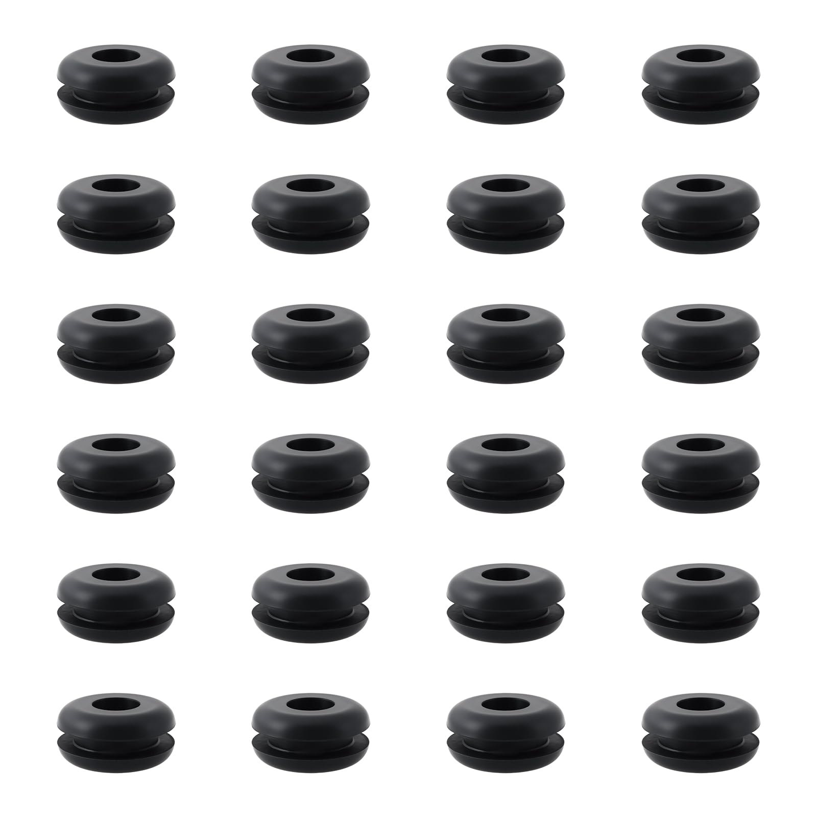 Briny River 24Pcs Rubber Grommet Panel Rubber Gasket Plugging Hole for 1/2" Hole in 1/8" Thick Panel 8.1x20x9.3mm/14.5x3.2mm