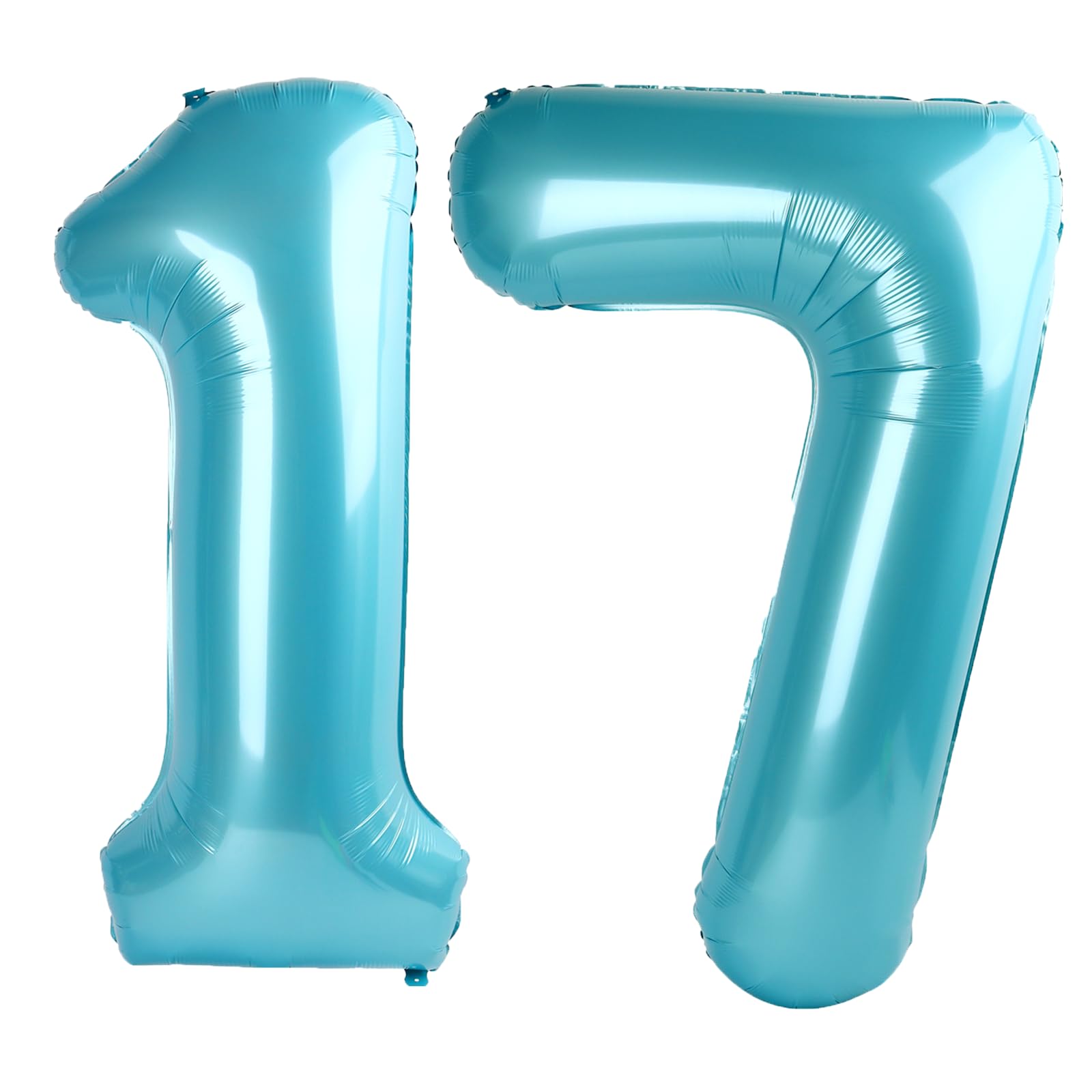 Kelfuoya 17 Light Blue Number Balloon (40 Inch) | Authentic USA Import for Birthday Celebrations - main product image