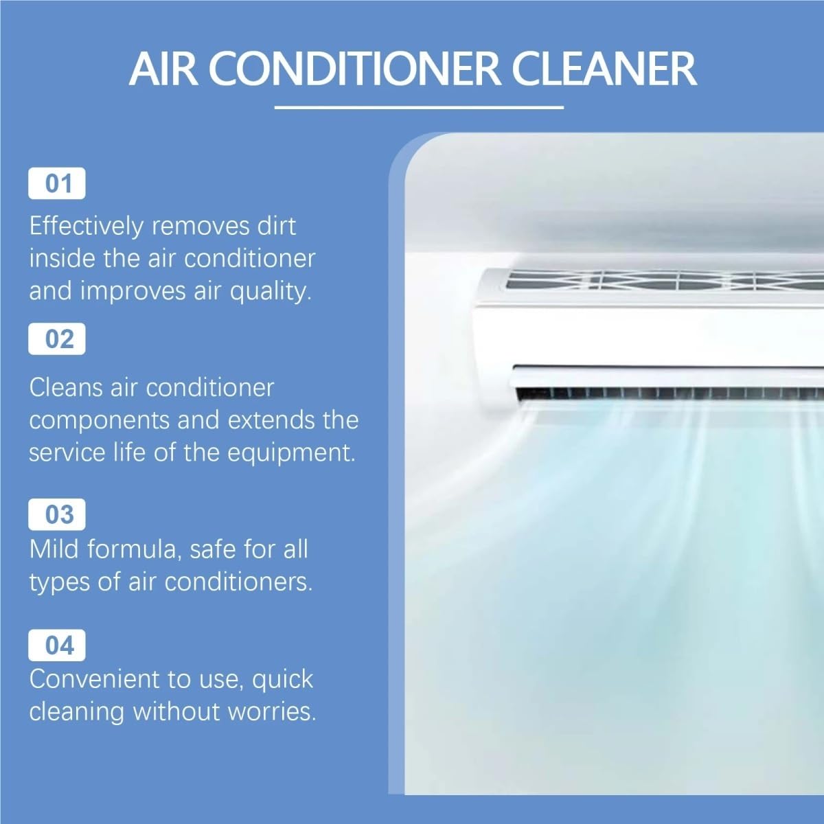 Limpiador de aire acondicionado, aerosol que limpia profundamente el polvo interno, limpiador espumoso for aire acondicionado(5PCS)