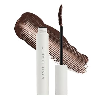 Ravie Beauty Effortless Lash Classic Curve Mascara Brown - Lengthening and Volumizing Mascara, Smudge Proof, Flake Free, Buildable, Long Lasting, Washes Off with Warm Water
