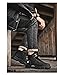 Men's High-Top Work Boots Fashionable Chunky Sole Casual Shoes Trendy Ankle Boots for Men Durable Outdoor Shoes Cushioned Support (Black,8.5)