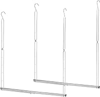 STORAGEMANIAC Adjustable Hanging Closet Rod 2-Pack, Chrome Double Closet Extender, Space-Saving Organizer 17-29in Width 14.6-37.1in Height