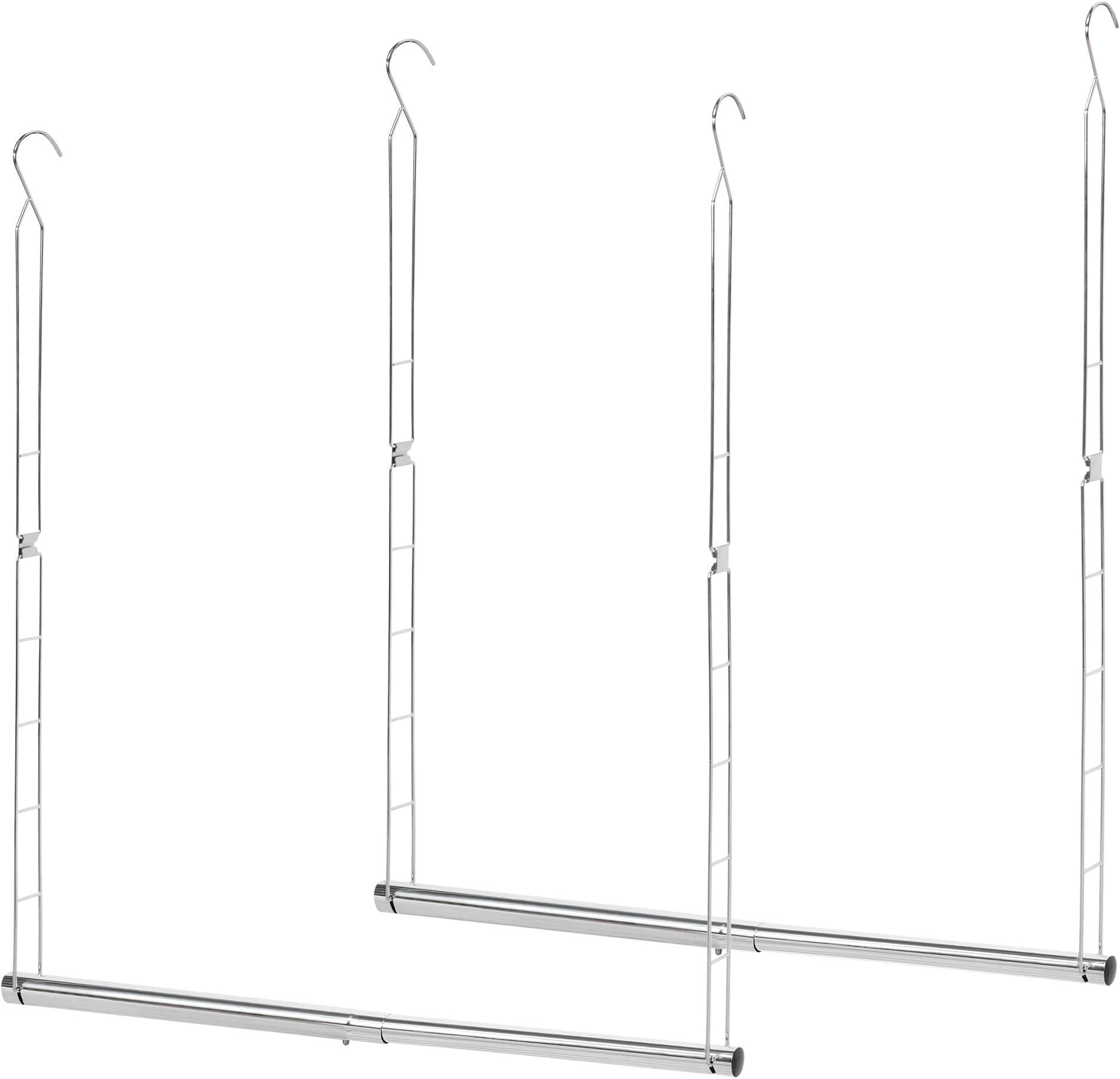 STORAGE MANIAC Hanging Closet Rod, Adjustable Width & Height Closet Organizer, Chrome Plated Steel, Chrome