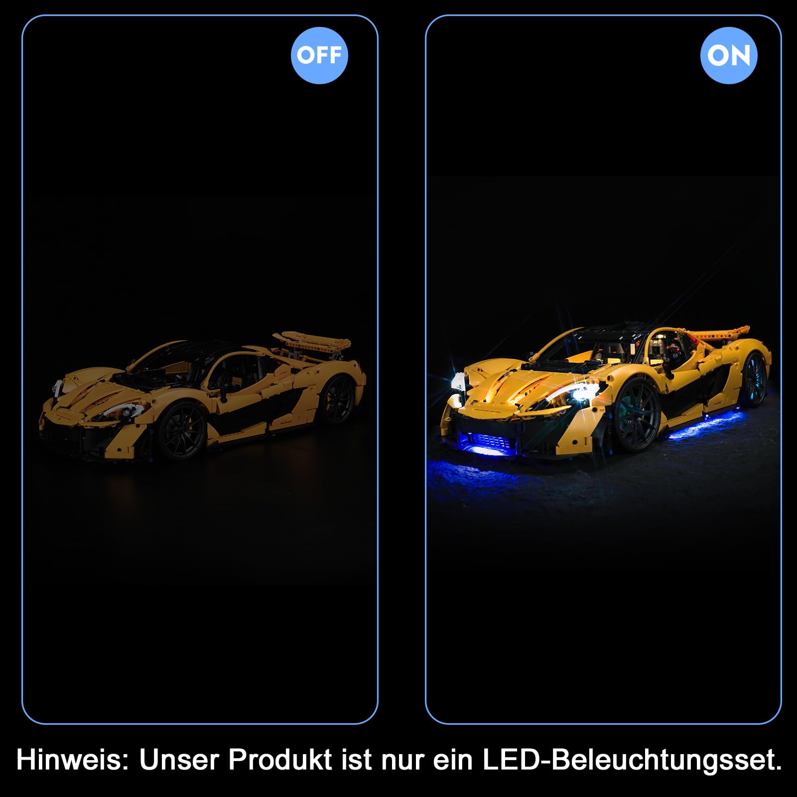 LocoLee Licht Set Kompatibel mit Lego 42172 McLaren P1 Sonderanfertigung Fernbedienung Version, Nur Lichter Set - Kein Modell, Licht Beleuchtung Set Compatible with Lego Technic 42172 - 3
