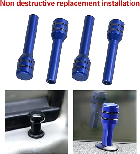 Miniatura 7 de Gseigvee Paquete de 4 pomos para cerradura de puerta de automóvil, pasadores de aleación de aluminio para cerradura de puerta interior, kits