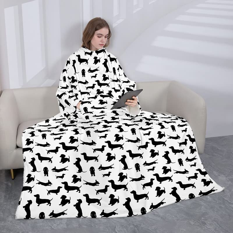 Sausage Dog Wearable Blanket with Sleeves
