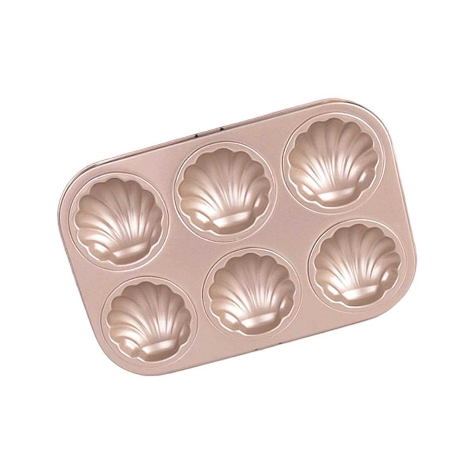 Sisyeuo 6/12 Cavity Scallops Shape Madeleine Cake Pan Carbon Steel Nonstick Coating Bakeware for Professional Home Baking Tool Scallops Shape Cake Pan