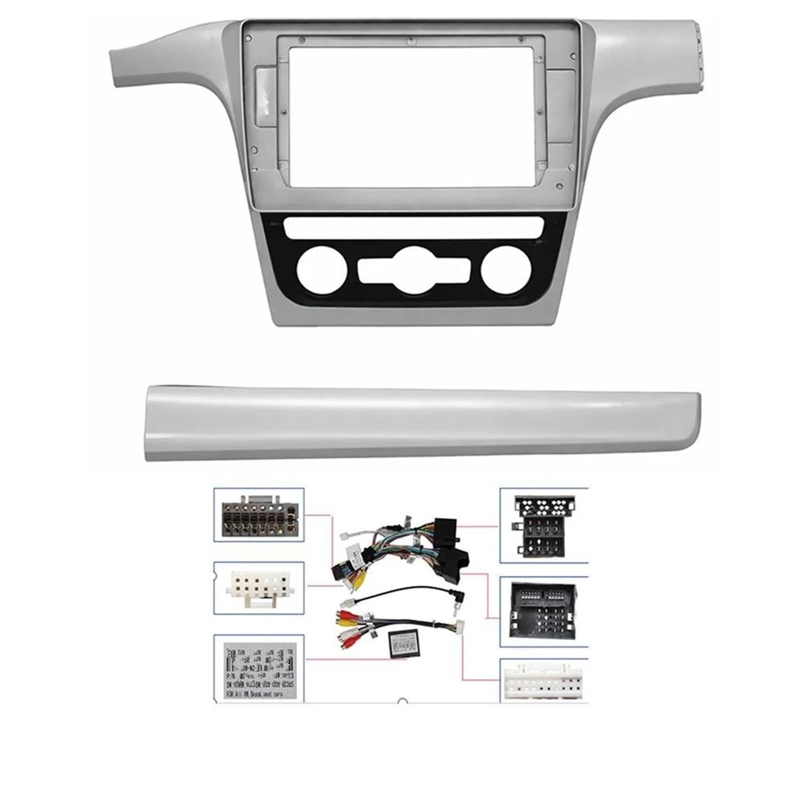 Cadre de façade d'autoradio Kit Cadre Stéréo Voiture Android 10,1″ Pour Vw Pour Passat B6 12-15 | Adaptateur Dash Fascia + Boîte CANBUS + Faisceau Câbles Autoradio tableau de bord(Frame set A)