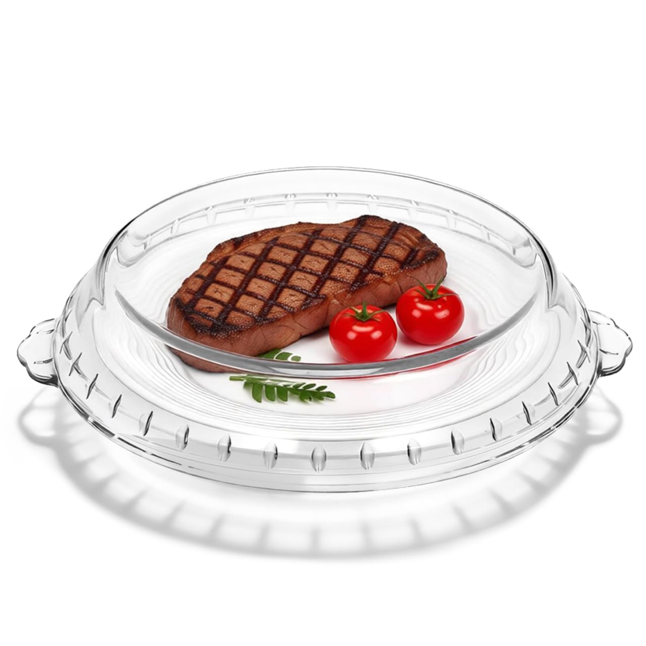 Cabilock Couvercle Verre Transparent pour Micro Ondes et Four Résistant Chaleur et Éclaboussures Compatible avec Plat à Quiche Cuisson Nettoyage Facile Au Lave