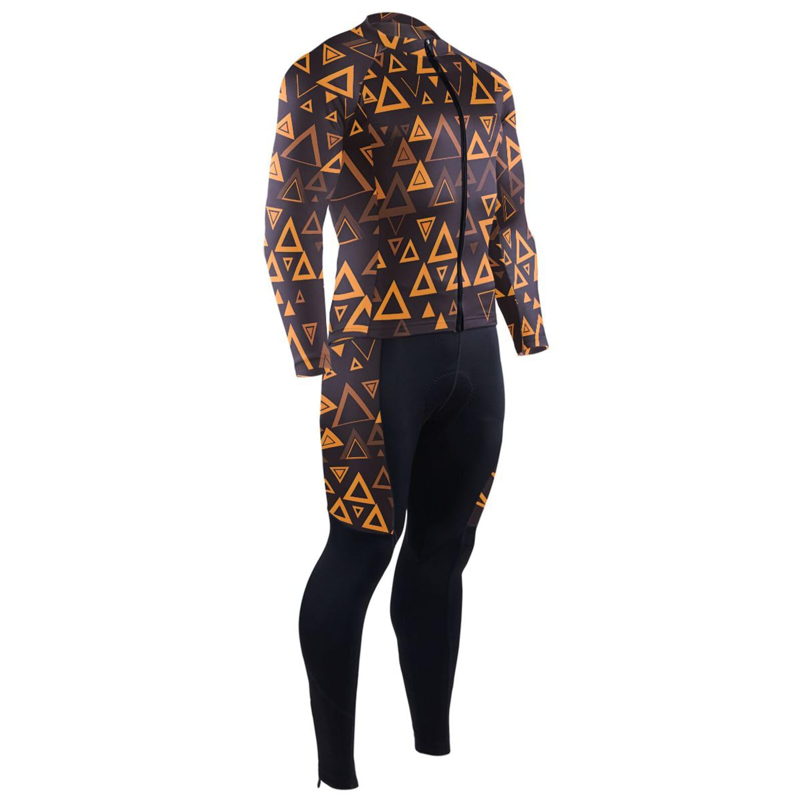 Radtrikot für kaltes Wetter, mit Taschen, atmungsaktiv, gepolstert, 3D-gepolstert