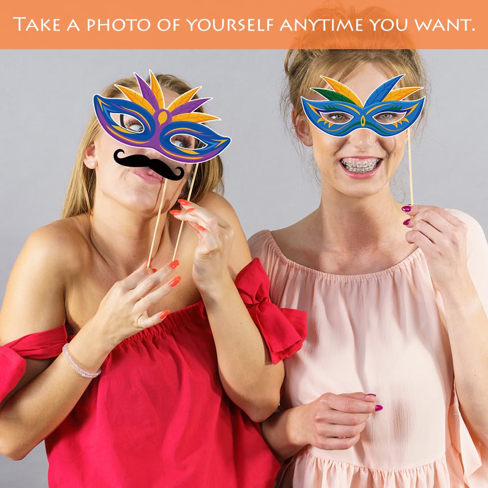 Kit De 30 Accessoires Photomaton Pour Fêtes - Moustaches, Lunettes, Chapeaux, Pour Anniversaire, Mariage, Carnaval