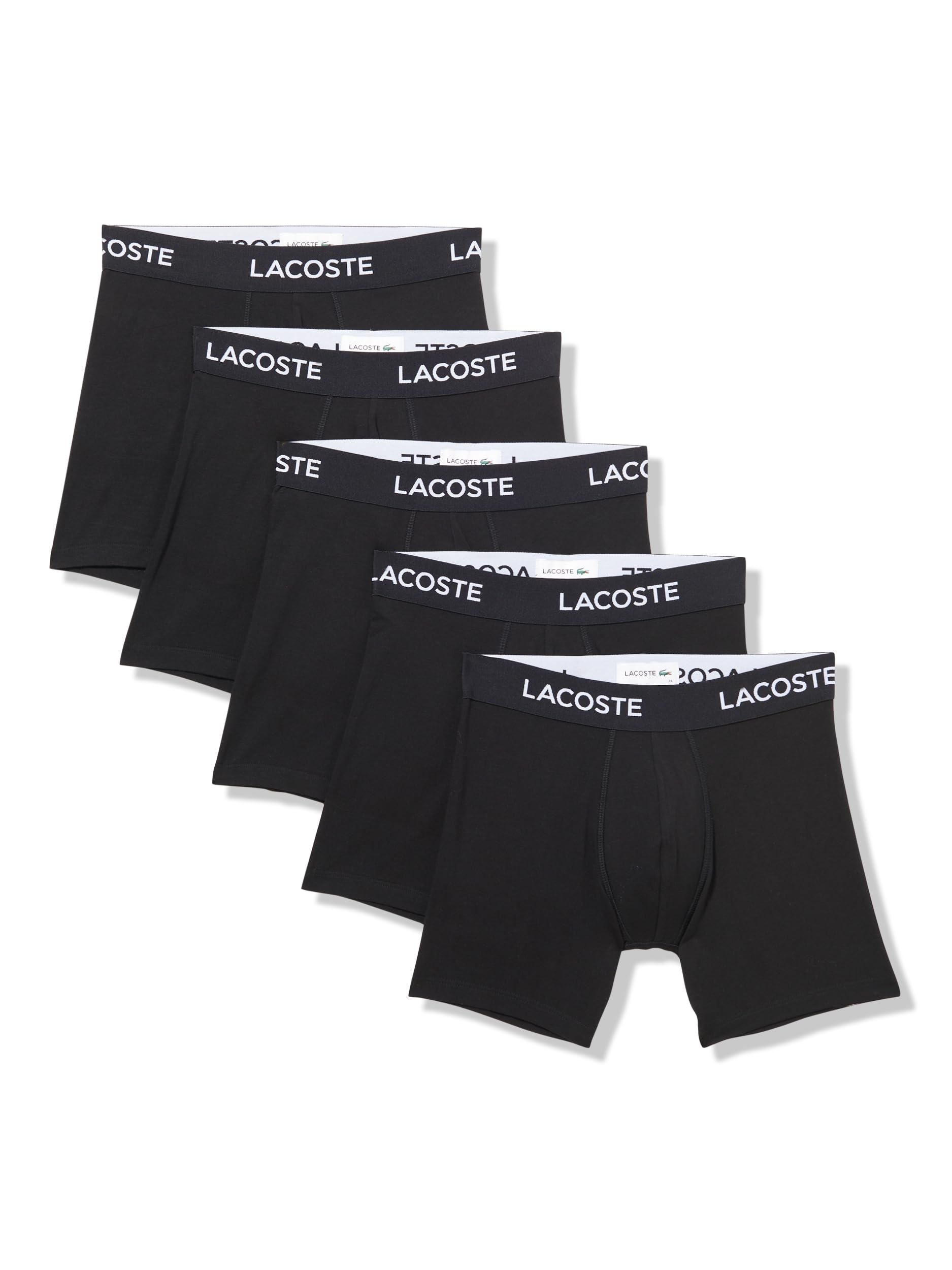 Lacoste Mens Cotton Stretch Essentials Boxer Briefs 7-Pack